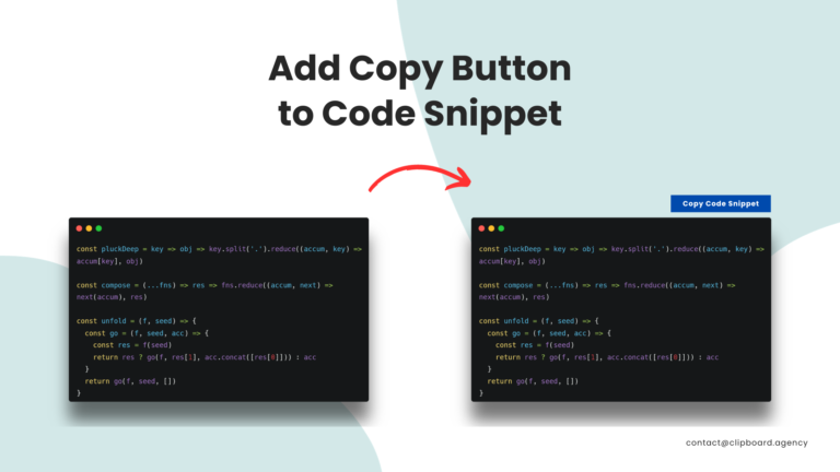 Add Copy Button To Code Snippet